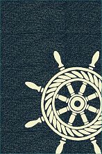 Овальный ковер Морской NAUTICAL WHEEL темно-синий